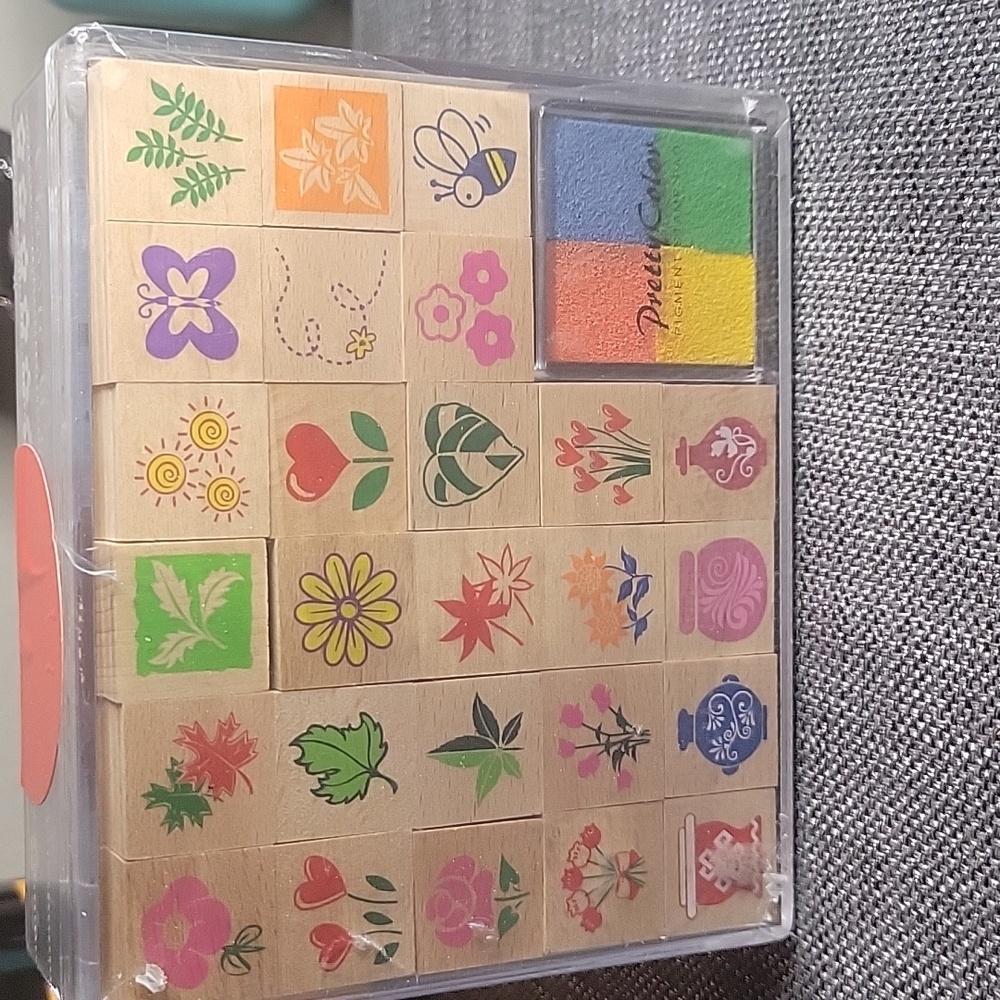 Wooden stamp & Ink Set